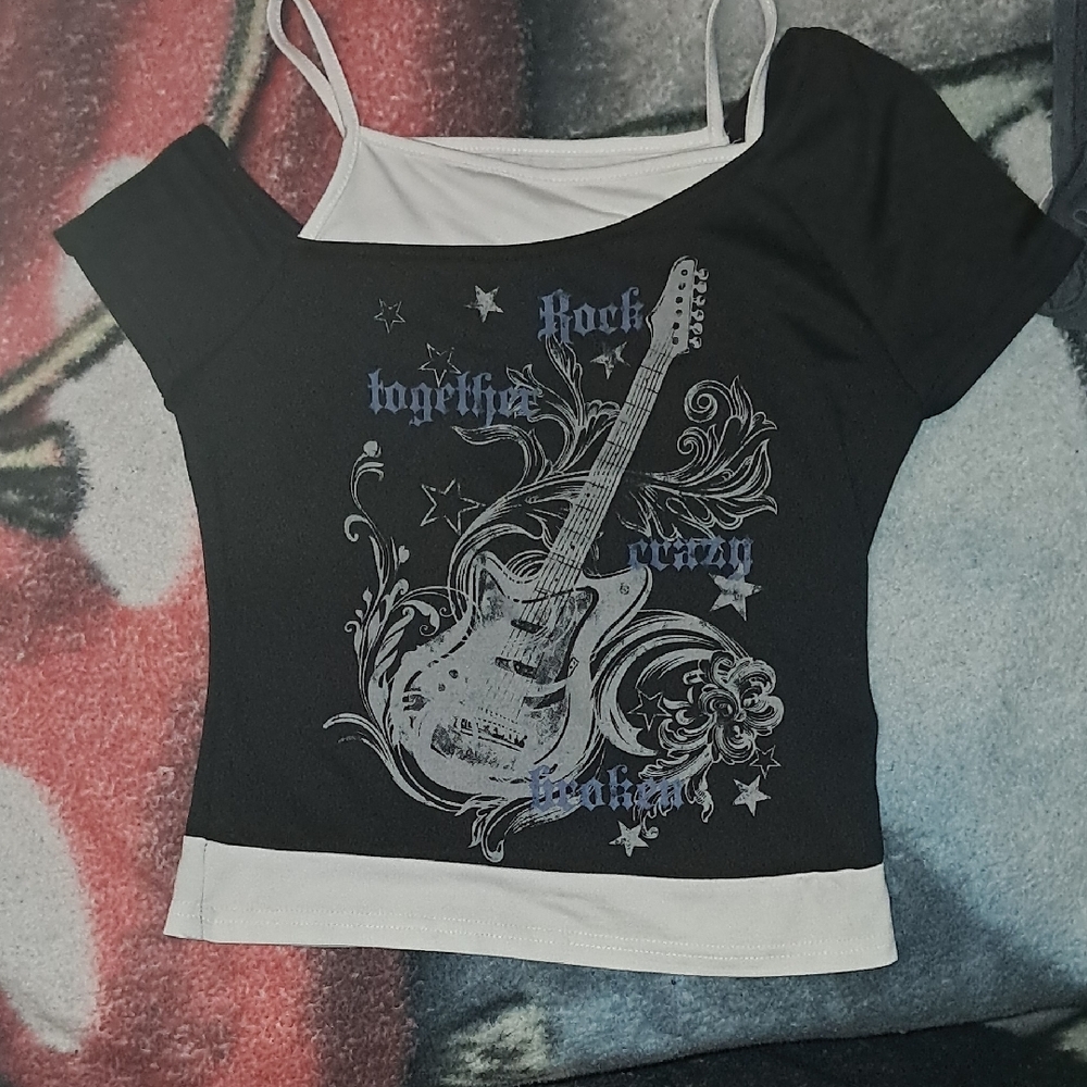 Stylish Black and White Graphic Camisole
